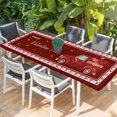 thumbnail image 2 of Red Valentine's Day Table Cloths for 8 Foot Rectangle Tables, Love Heart Truck Romantic Abstract Art Patio Waterproof Elastic Fitted Tablecloths, Washable Rectangular Table Cover for Camping, 2 of 8