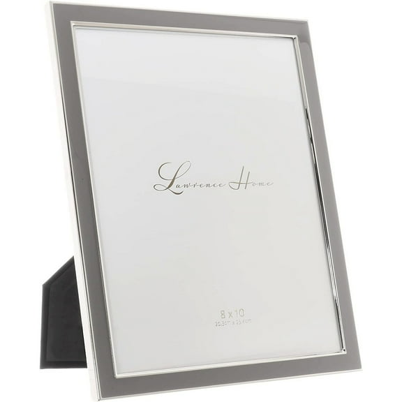 8x10 Silver Metal and Gray Enamel Picture Frame