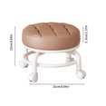 thumbnail image 3 of Ranliy Roller Seat Pu Leather Low Round Rolling Stool, 360° Swivel Small Stool with Universal Caster Wheels, Foot Stool for Home Office Garage Shop Fitness Sport, 8.66Inch, 3 of 5