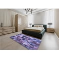 thumbnail image 4 of Ahgly Company Indoor Round Patterned Deep Periwinkle Purple Area Rugs, 7' Round, 4 of 6