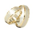 thumbnail image 4 of Pompeii3 14K Gold Matching Two Tone Hammered Wedding Ring Set, 4 of 5