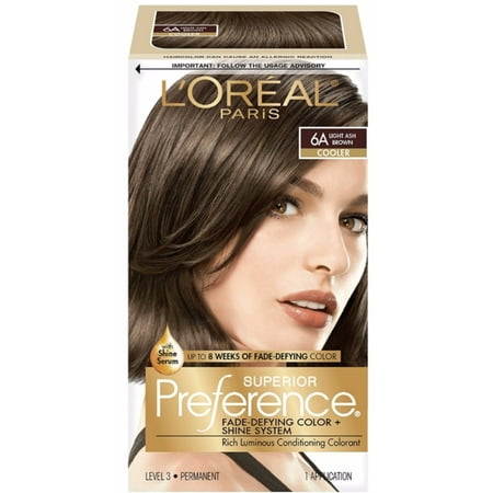 L'Oreal Superior Preference Permanent Hair Color, 6A Light Ash Brown (Cooler) 1
