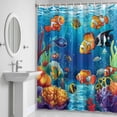 thumbnail image 6 of Summer Ocean Bathroom Shower Curtain, Clownfish Coral Seagrass Underwater World Waterproof Washable Soft Bath Curtain for Bathtub Decor with 12 Hooks&Grommet, 54x78 Inch, 6 of 9