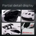 thumbnail image 4 of 1:36 Porsche 911 GT3 RS Mini coche en miniatura de aleación de carreras Diecasts juguete de Metal colección de simulación deportiva tirar hacia atrás regalos para niños,Grey No Box, 4 of 4