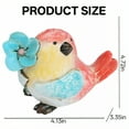 thumbnail image 5 of ICERUN 2Pcs Garden Statues,Red Bird Sculpture Resin Animals,Floral Crown Bird Garden Decor for Outside,Style3, 5 of 6