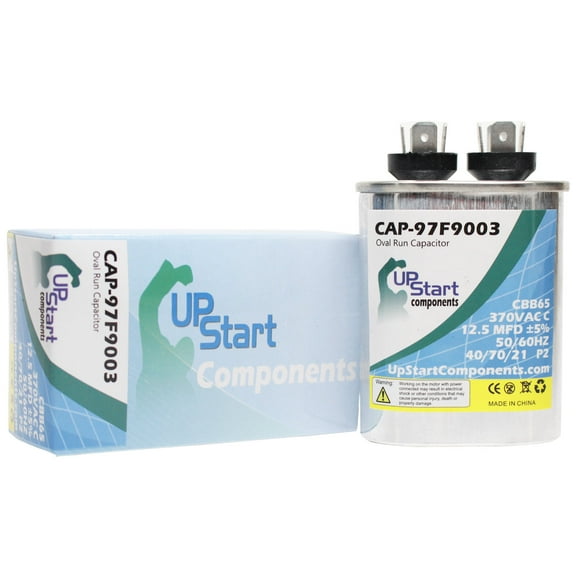 12.5 MFD 370 Volt Oval Run Capacitor Replacement for GE Z97F9003 - CAP-97F9003, UpStart Components Brand