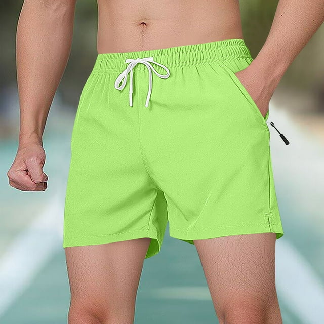 pstuiky Pantalones cortos para hombre, Pantalones cortos deportivos de entrenamiento físico de color sólido para hombre, transpirables, con bolsillos, estilo crop top