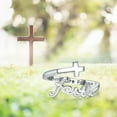 thumbnail image 4 of EOEMY 2024 Cross Ring The Faith Ring Women Men Fashion Open Finger Ring Jewellery New-#5, 4 of 9