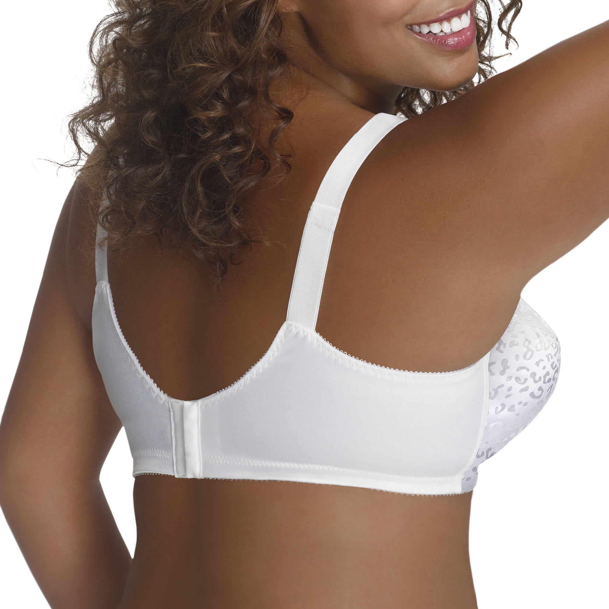  Just My Size Womens Satin Stretch Wire Free Plus Size Bra  (1960), White, 46C