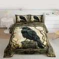 thumbnail image 2 of jejeloiu Boho Bohemian Theme Queen Comforter Set,Black Bird Raven Crow Bedding Comforter Set For Men Women Reversible 3 Pieces, 2 of 8