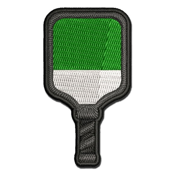 Pickleball Paddle Applique Multi-Color Embroidered Iron-On Patch - 2.5 Inch Small