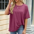 thumbnail image 4 of XMMSWDLA Women's Blouse Tops Loose V Neck 3/4 Bell Sleeve Shirt Womens Tops Casual, 4 of 7