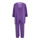 thumbnail image 5 of Puntoco Mujer Color Manga Larga Cuello Redondo Suelto Encaje Gasa Pantalones Capa Conjunto De Tres Piezas Incluye Cárdigan Liquidación Puntoco Puntoco-4976, 5 of 6