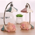 thumbnail image 3 of Resin Pig Night Lamp, 2PC Cute Sleeping Pig Figurines with LED Light for Home Desk Decor, 3 of 5