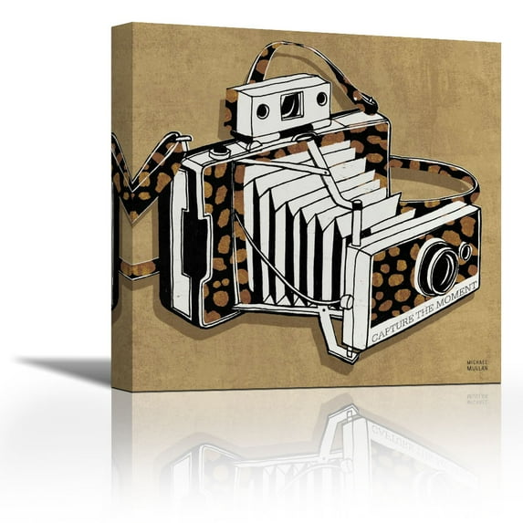 Analog Jungle Camera - Contemporary Fine Art Giclee on Canvas Gallery Wrap - wall décor - Art painting - 24 x 24 Inch - Ready to Hang