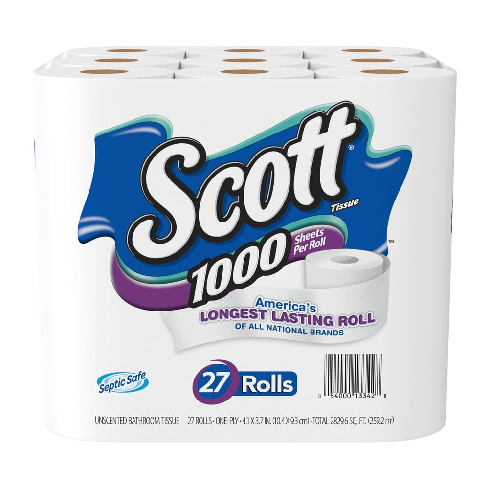 Scott 1000 Toilet Paper, 27 Rolls, 27,000 Sheets