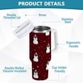 thumbnail image 4 of 40 oz Insulated Stainless Steel Tumbler Double Wall Stainless Steel Tumbler with 2-Way Drinking Cute Penguin Pattern, 4 of 9