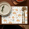 thumbnail image 5 of Rustic Party Placemats Set of 4, 12x18 Inch Linen Table Mats with Pumpkin and Turkey Pattern, Washable Farmhouse Dining Decor for Fall Gatherings, 5 of 6