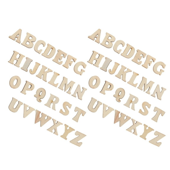 Dytern DIY 104pcs Mini Wooden Letters Blank Wood Letters DIY Painting Chips Wood Slices