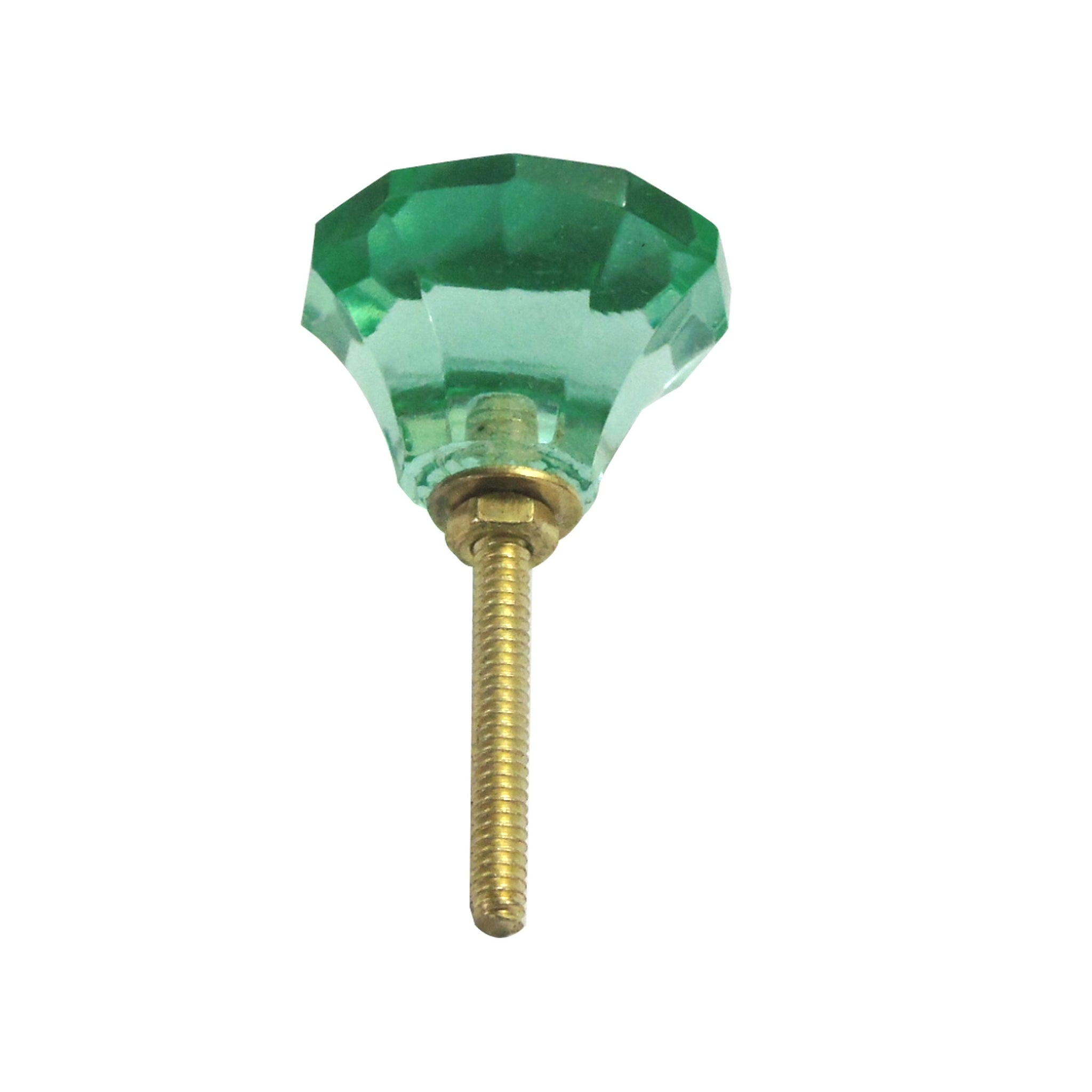 Set Of Six Mint Cut Glass Cabinet Knobs by Perilla Home