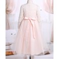 thumbnail image 4 of Alvivi Girls Kids Floral Lace First Communion Dress Half Sleeves Wedding Bridesmaid Pageant Party Gown Champagne 8, 4 of 7