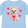 thumbnail image 4 of Inktastic Adorable French Bulldog with Hearts Boys or Girls Long Sleeve Toddler T-Shirt, 4 of 5