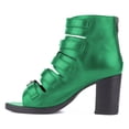 thumbnail image 3 of YDN Fashion Women's Open Peep Toe Sandal Boots High Chunky Block Heels Multiple Buckle Strao and Back Zipper Ankle Booties Dressy Casual Cutout Shoes Size 7 Green, 3 of 5