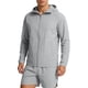 thumbnail image 1 of Mens Manga Larga con Capucha Cremallera Cardigan Hielo Seda Fina Chaqueta Protectora Solar para el Uso Diario Al Aire Libre Casual, 1 of 9