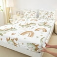 thumbnail image 3 of Manfei Kawaii Dino Bed Sheets for Kids Boys Girls, Cute Rainbow Hearts King Sheets, Cartoon Wildlife Sheet Set, Super Cozy Room Decor 4pcs, 3 of 7