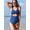 dark blue, variant on Alove Maternity Swimwear One Piece Swimsuit Monokini Scalloped Cut Out Ruched High Waisted Scoop Neck Pregnancy Bathing Suit