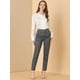 thumbnail image 3 of INSPIRE CHIC Pantalones A Cuadros De Tartán Vintage Para Mujer Pantalones Largos Rectos De Cintura Elástica Gris XS, 3 of 6