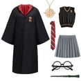 thumbnail image 3 of Disfraz de Cosplay de capa de Harris para niños y adultos, disfraz de Slytherin para niñas, disfraz de Halloween para escuela de magia, capa de hechicería para hombres y mujeres, bufanda, 3 of 5