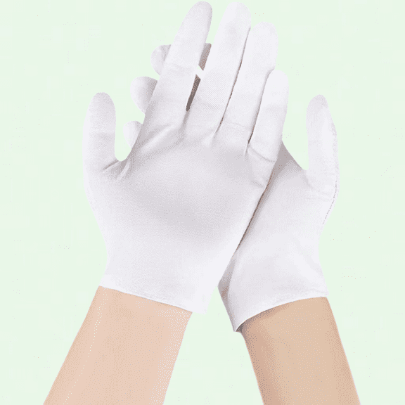 Moisturizing Gloves for Dry Hands, Eczema Overnight Treatment, White Cotton Inspection Gloves - 5 Pairs