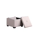 thumbnail image 4 of ORE International Pouf de Rangement en Polyuréthane de 17,5 Po de Hauteur en Beige/blanc, 4 of 9
