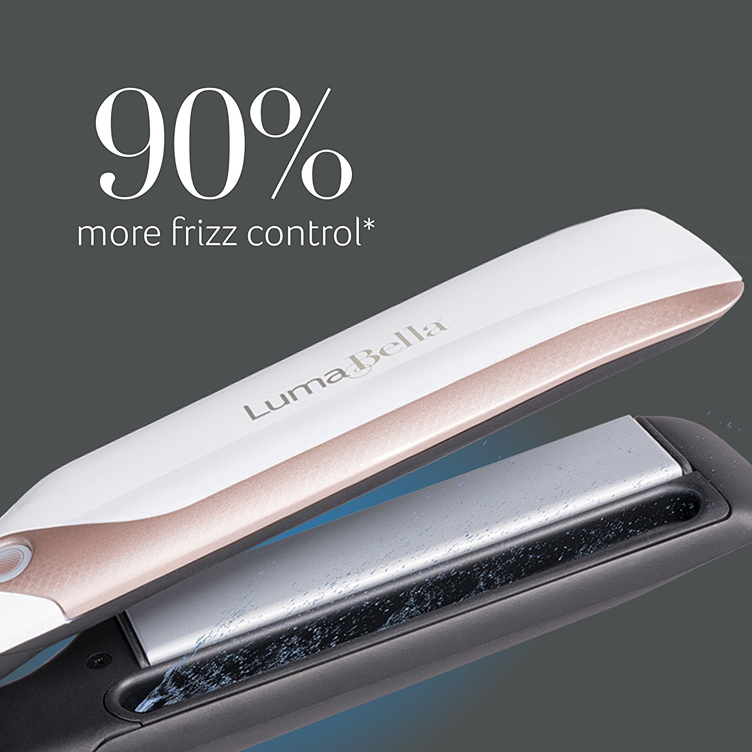 LumaBella Cool Mist Hair Straightener with Macadamia Conditioning Treatment Cool Mist Infusion Channel 1