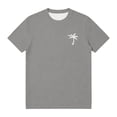 thumbnail image 4 of Mens Tshirts Tropical Print Summer Short Sleeve Loose Fit T-Shirts Classic Beach Vacation Relaxed Fit Men's Shirts Grey XXXXXL, 4 of 4