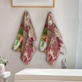 thumbnail image 3 of Christmas Sweets Wooden Hand Towels 2 PCS, Merry Xmas Kitchen Towel Ultra Soft and Highly Absorbent,Decorative Fingertip Face Towel for Bathroom Hotel, 28.3"x14.4", 3 of 5