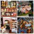thumbnail image 6 of DIY Miniature Rose Garden Tea House Dollhouse Kit, 3D Wooden Building Model with LED Lights, Creative Craft Gift for Adults & Teens, 6 of 8