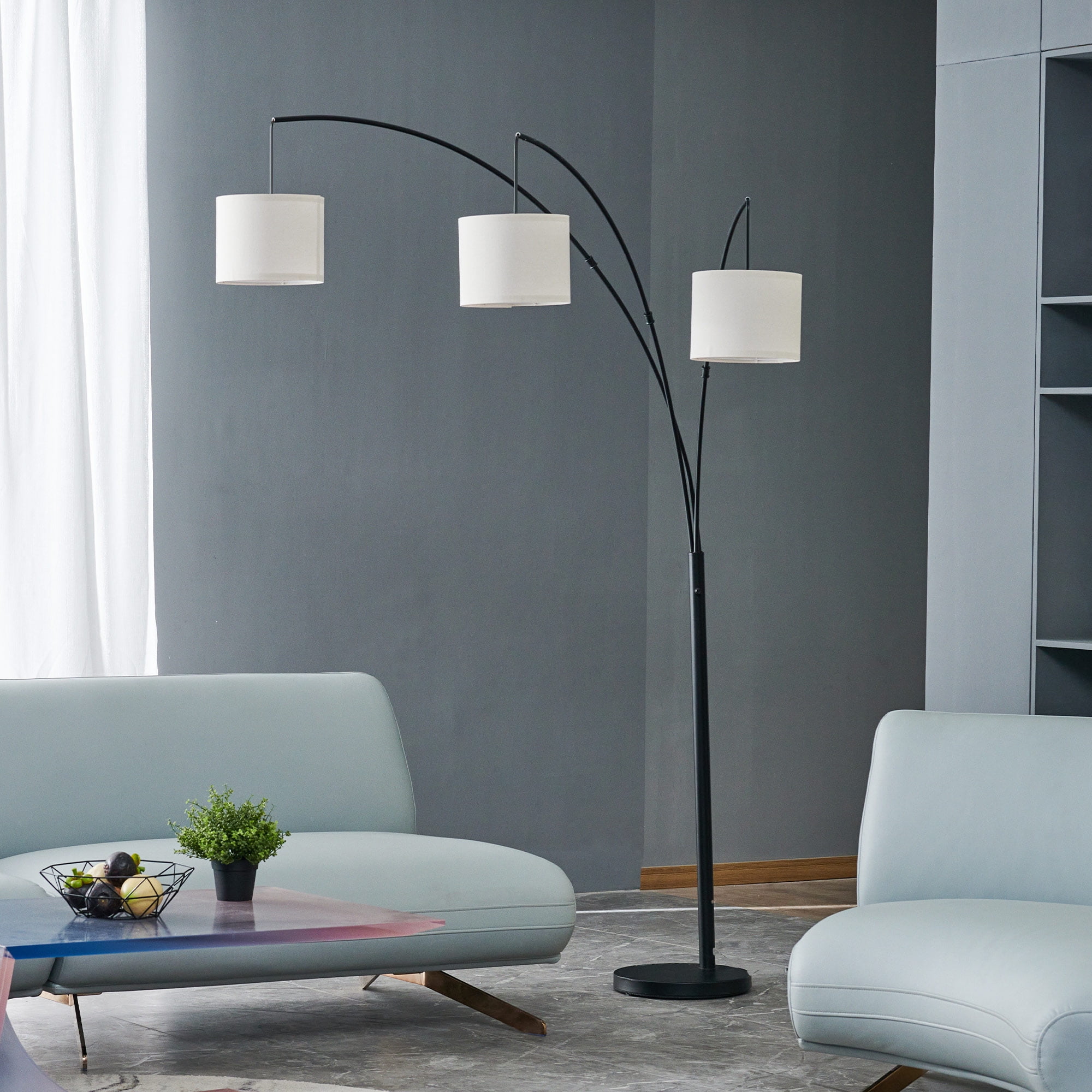 Bestco 83 in Modern Arc Floor Lamp with Hanging Drum Shades 3 Light Tree  Standing Light - Walmart.com