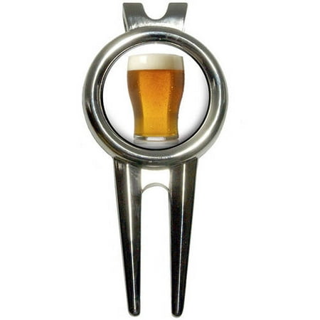 Glass of Beer Golf Divot Repair Tool and Ball