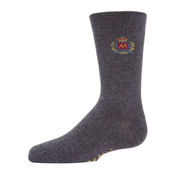 MeMoi Boys' Sophisti-Crest Mercerized Cotton Blend Crew Socks - Boys - Male, 12, Gray