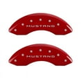 thumbnail image 1 of Mgp Caliper Covers 10198Smbprd Red Brake Covers Engraved With Silver Fits/For, 1 of 5