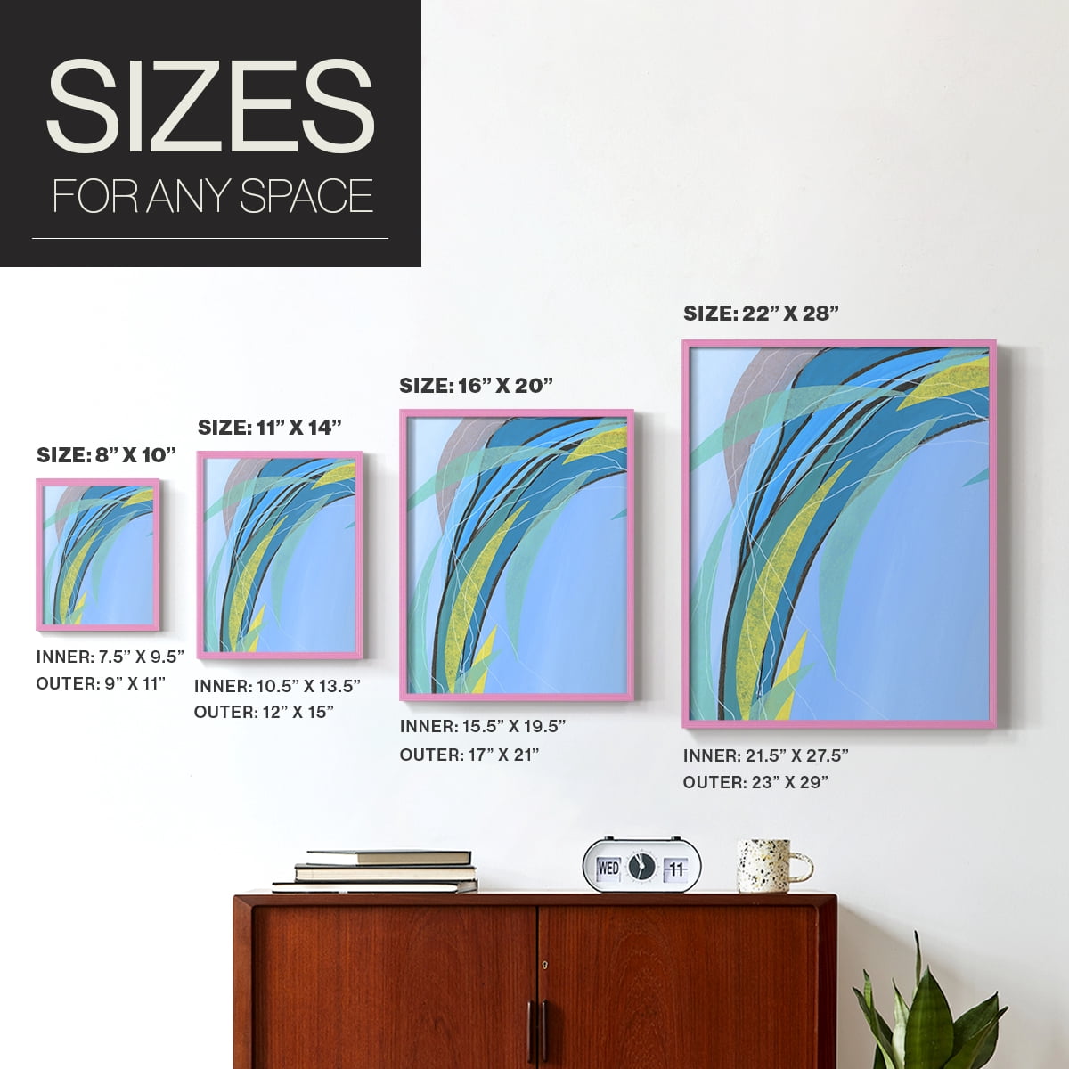 Circulating Flow III Framed Print in Pink Solid Wood Framed Print No Nail Hanging