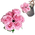 thumbnail image 2 of Cosmug Artificial Rose Flowers Bouquet 10 Heads Silk Roses Fake Floral Arrangement Home Decor Wedding Centerpieces Party Decoration Bridal Shower Table Vase Filler Garden Gift, 2 of 9