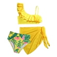 thumbnail image 2 of Kiijoy Girls 3 Piece Swimsuit Ruffle Bikini Set Cover Up Skirt Bathing Suit, Sizes 5-12, 2 of 5