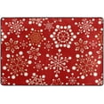thumbnail image 4 of SKYSONIC Christmas Snowflakes Non-Slip Area Rug, Red Floor Carpet Comfort Floor Mats Decor for Indoor Front Porch Living Room Bedroom Kitchen, 36"x24", 4 of 7