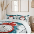 thumbnail image 6 of Ambesonne New Year Duvet Cover Set, Midnight Clock Pine, 2-Calking, Red and Pale Grey, 6 of 7