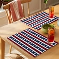 thumbnail image 4 of Independence Day Placemats Set of 2, Watercolor U, S, Flag Themed White Five-Pointed Star Non-Slip Place Mats Washable Table Mats for Kitchen Dining Table Decorations Indoor/Outdoor, 4 of 9