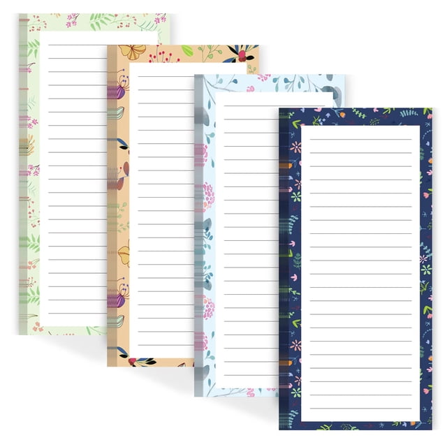 Bloc de Notas Magnético Joyberg Paquete de 4 con 50 Hojas Diseño de Flores