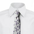 thumbnail image 3 of Men's Tie, Monochrome Blooming, 3.7", Pale Eggplant and White, by Ambesonne, 3 of 4